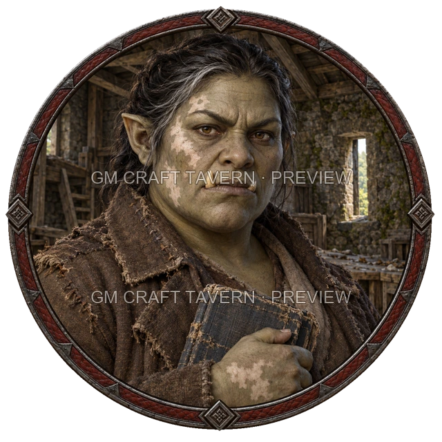 Durg Hillward - aperçu de token de paria vu du dessus
