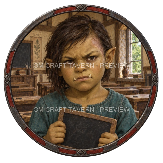 Grom Deepgrove - aperçu de token de villageois vu du dessus