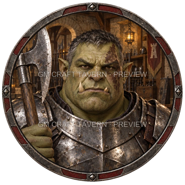 Varka Redcliff - aperçu de token de combattant vu du dessus