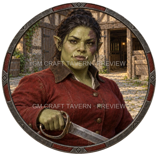 Grom Clearwell - aperçu de token de combattant vu du dessus