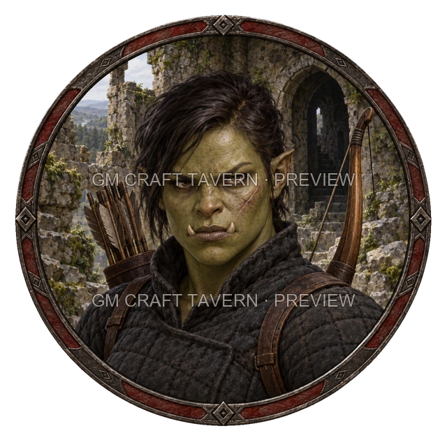 Aperçu de token d’archer ennemi vu du dessus