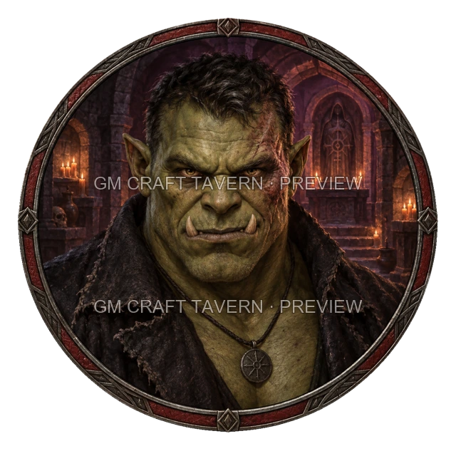 Aperçu de token de sorcier noir vu du dessus