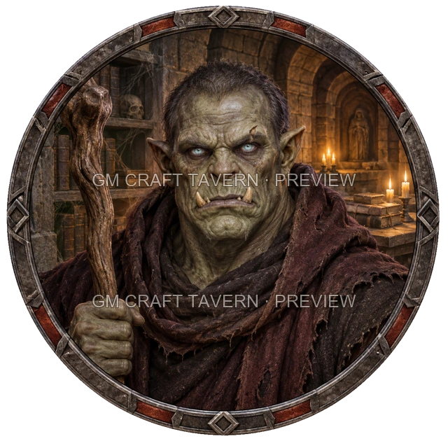 Aperçu de token de mage mort-vivant vu du dessus