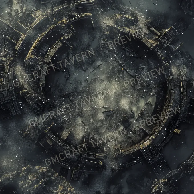 Aperçu de la battlemap Abandoned Space Habitat Drifting