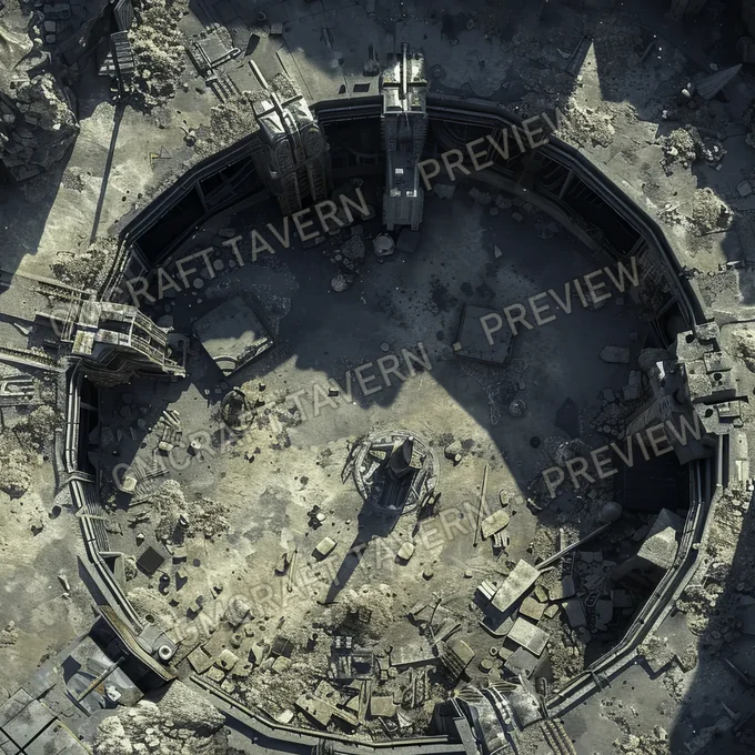 Aperçu de la battlemap Abandoned Space Habitat Drifting