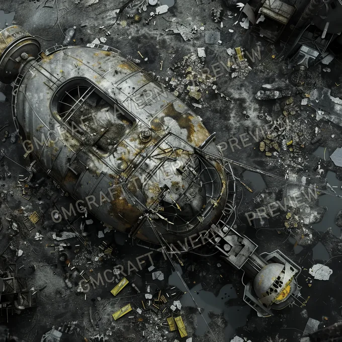 Aperçu de la battlemap Abandoned Space Habitat Drifting