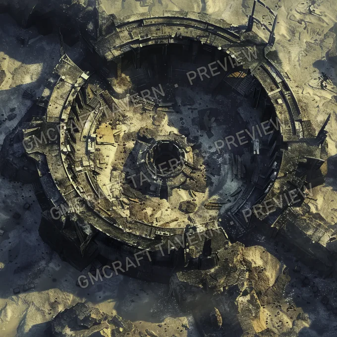 Aperçu de la battlemap Abandoned Space Habitat Drifting