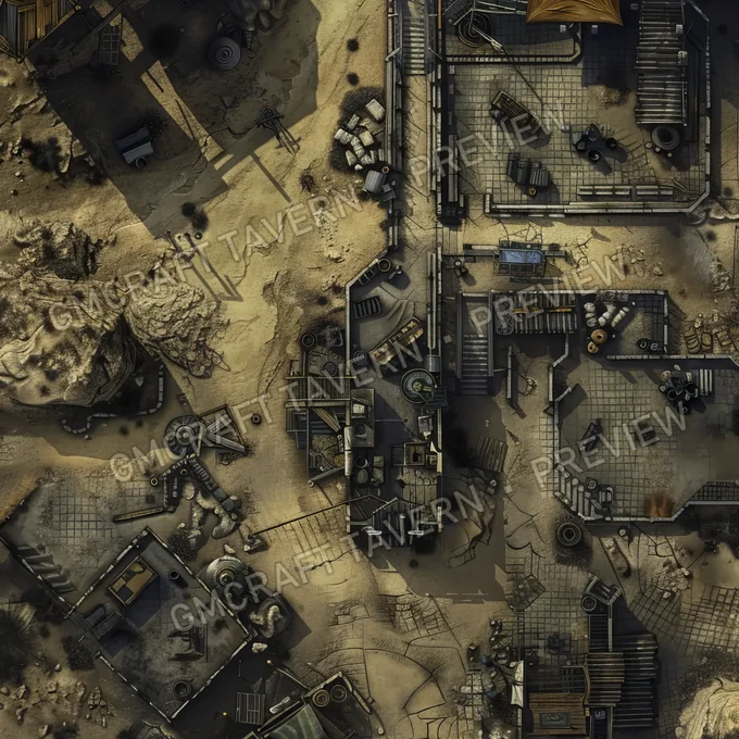 Aperçu de la battlemap Desperate Depot A