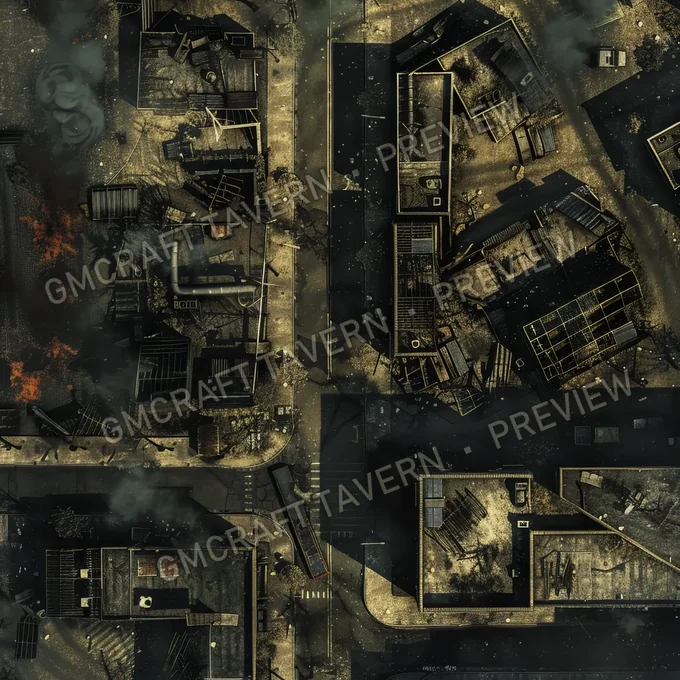 Aperçu de la battlemap Quarantine Zone In City Batt