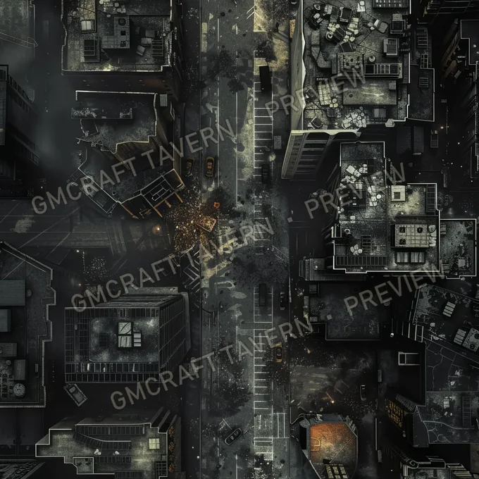 Aperçu de la battlemap Quarantine Zone In City Batt