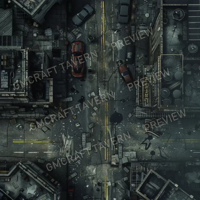 Aperçu de la battlemap Quarantine Zone In City Batt