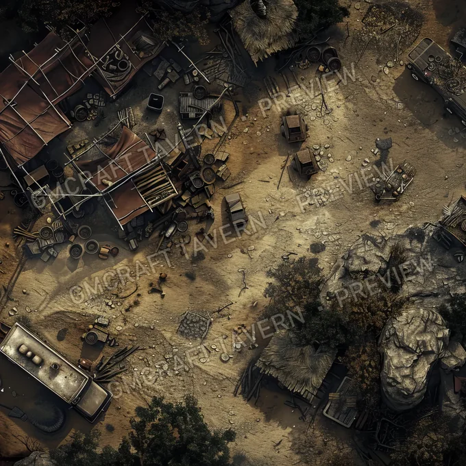 Aperçu de la battlemap Raiders Hideout A Fortified Enca