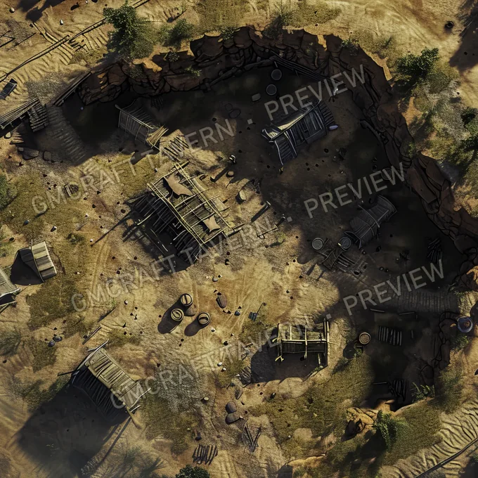 Aperçu de la battlemap Raiders Hideout A Fortified Enca
