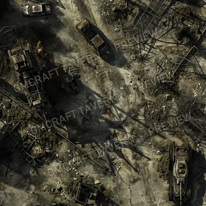 Aperçu de la battlemap Ravaged Old Battlefield Post Apo