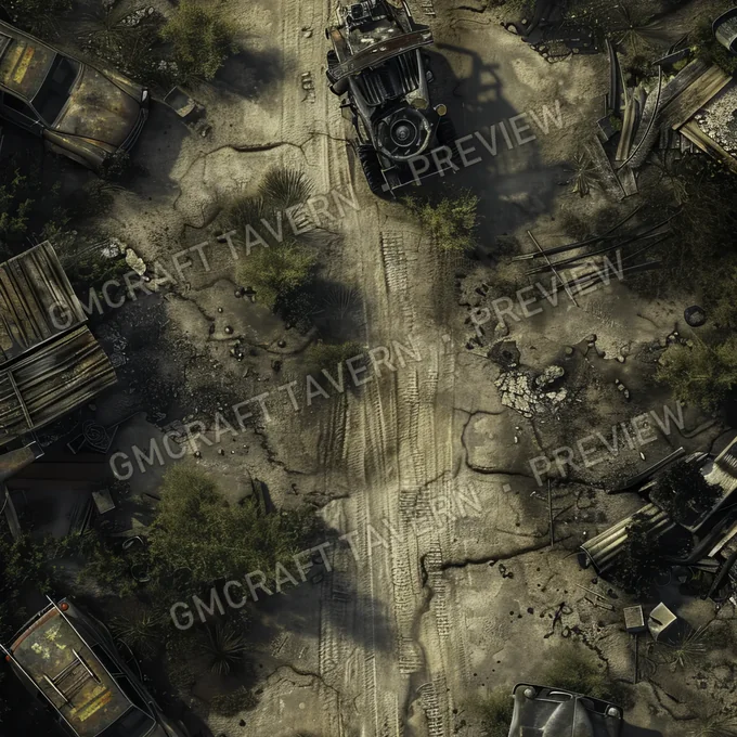 Aperçu de la battlemap Ravaged Old Battlefield Post Apo