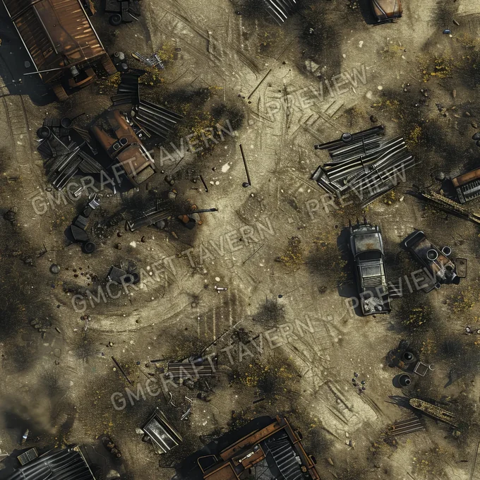 Aperçu de la battlemap Ravaged Old Battlefield Post Apo