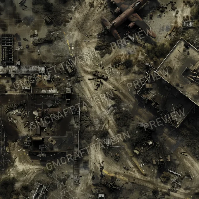 Aperçu de la battlemap Ravaged Old Battlefield Post Apo