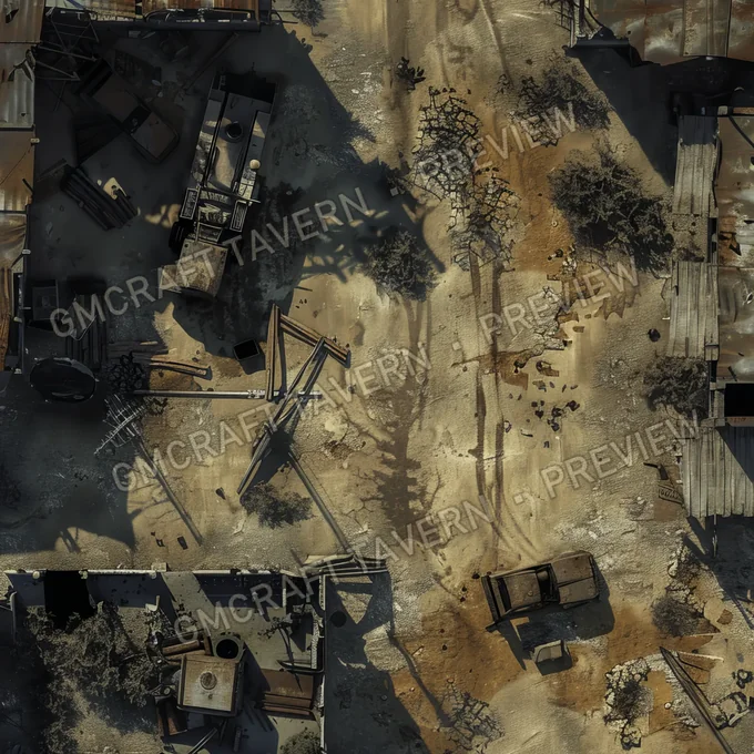 Aperçu de la battlemap Ravaged Old Battlefield Post Apo