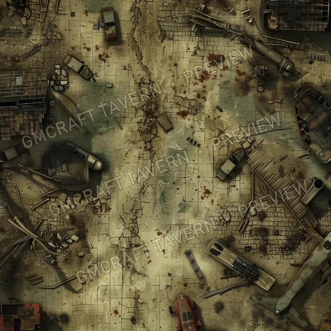 Aperçu de la battlemap Ravaged Old Battlefield Post Apo