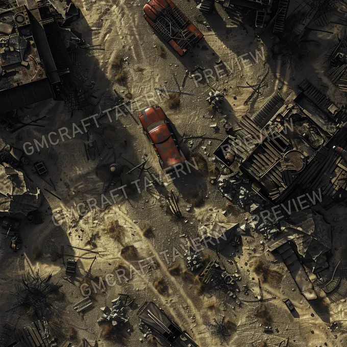 Aperçu de la battlemap Ravaged Old Battlefield Post Apo