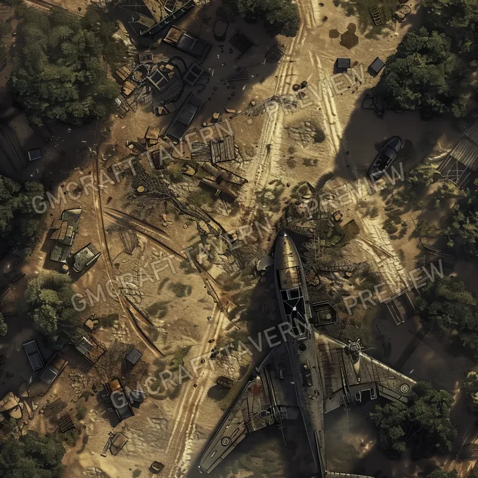 Aperçu de la battlemap Ravaged Old Battlefield Post Apo