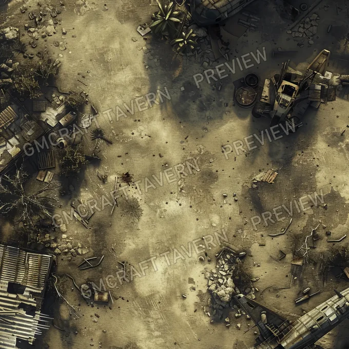 Aperçu de la battlemap Ravaged Old Battlefield Post Apo