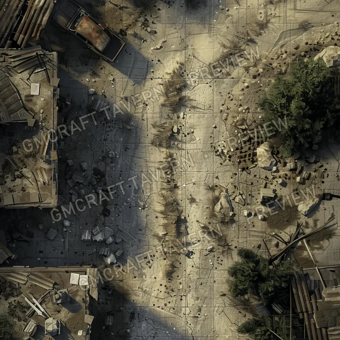 Aperçu de la battlemap Ravaged Old Battlefield Post Apo