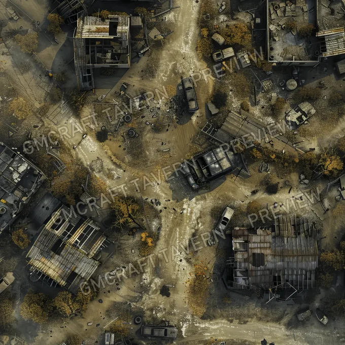 Aperçu de la battlemap Ravaged Old Battlefield Post Apo