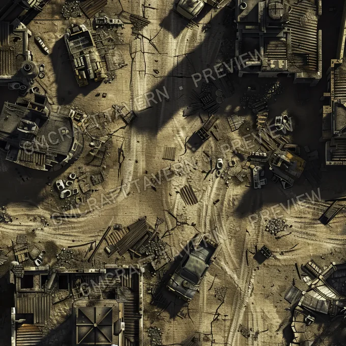 Aperçu de la battlemap Ravaged Old Battlefield Post Apo