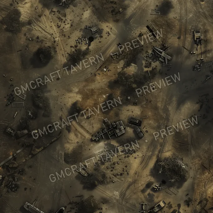 Aperçu de la battlemap Ravaged Old Battlefield Post Apo