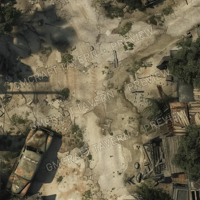Aperçu de la battlemap Ravaged Old Battlefield Post Apo