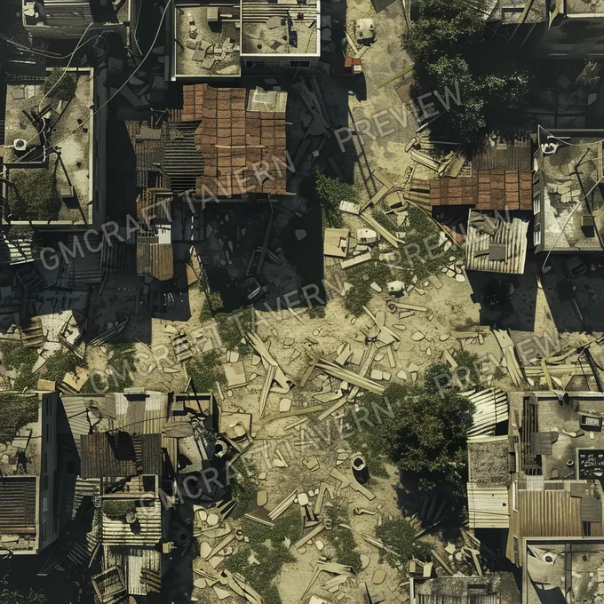 Aperçu de la battlemap Ravaged Residential District A O