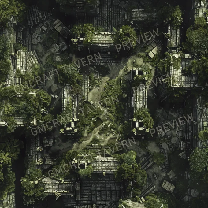 Aperçu de la battlemap Ruined Castle Surr