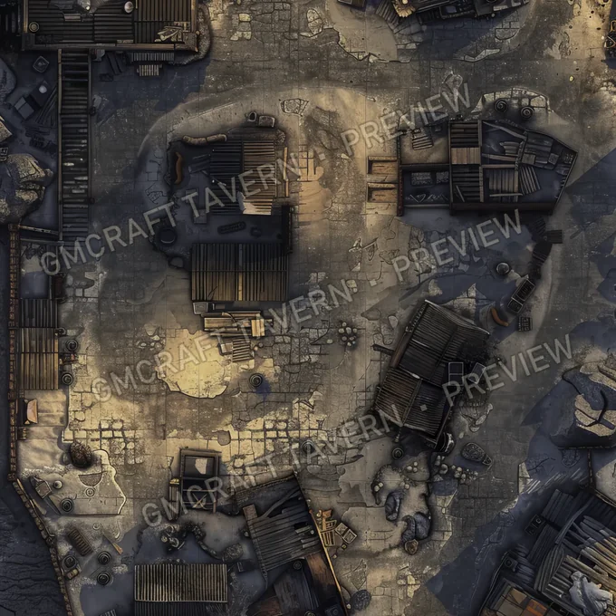 Aperçu de la battlemap Scorched Settlemen