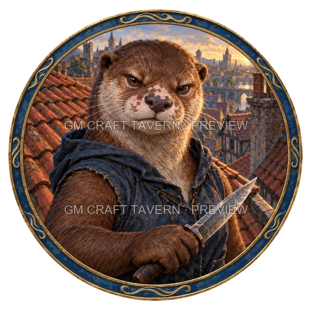 Aperçu du token vu du dessus de Grom Duskford - Roublard