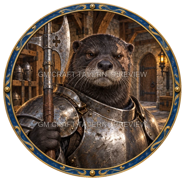Varka Redcliff - aperçu de token de combattant vu du dessus