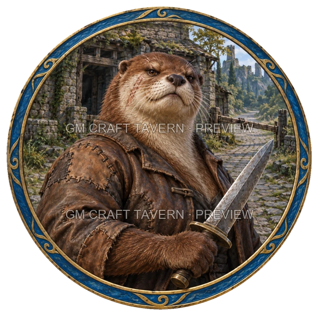 Aperçu de token de capitaine bandit vu du dessus