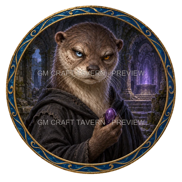 Aperçu de token de sorcier maléfique vu du dessus