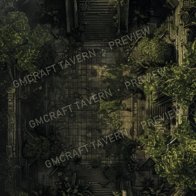 Overgrown Botanica battlemap preview