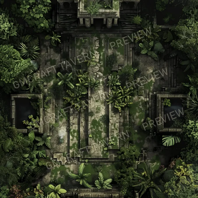 Overgrown Botanical Gardens With battlemap preview