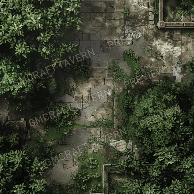 Overgrown Botanical Gardens With battlemap preview