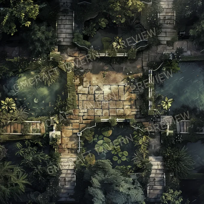 Overgrown Botanical Gardens With battlemap preview