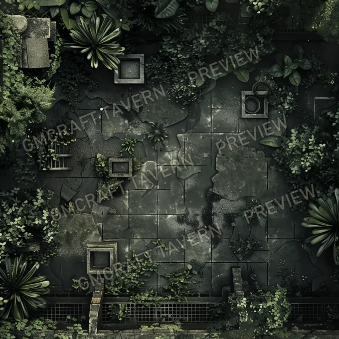 Overgrown Botanical Gardens With battlemap preview