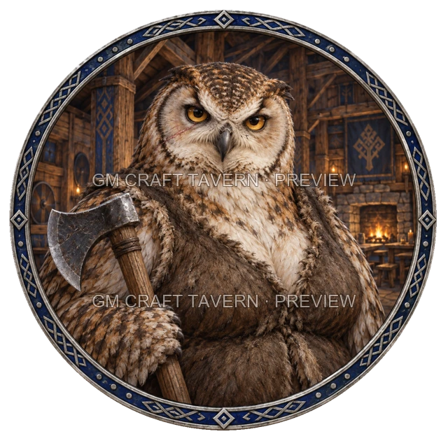 Aperçu du token vu du dessus de Grom Stonebrook - Barbare