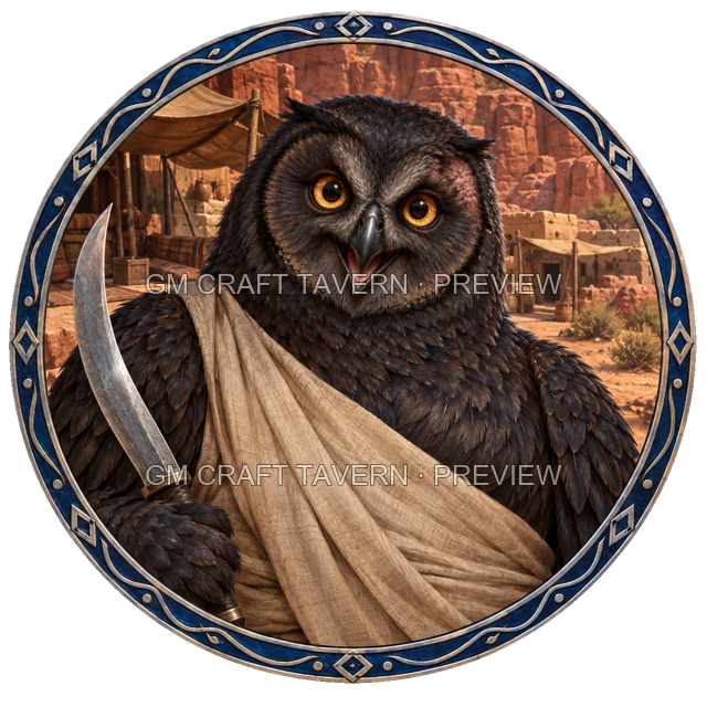 Aperçu du token vu du dessus de Varka Stonebrook - Barbare