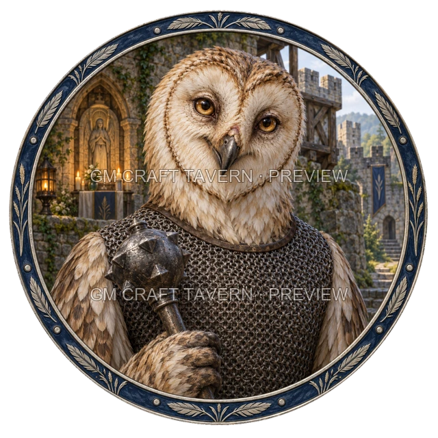 Aperçu du token vu du dessus de Varka Reedvale - Clerc