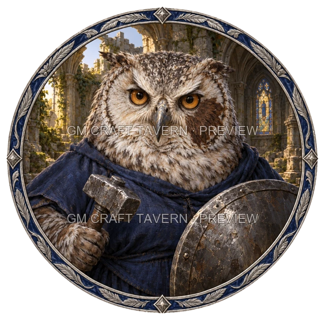 Aperçu du token vu du dessus de Grom Mossridge - Paladin