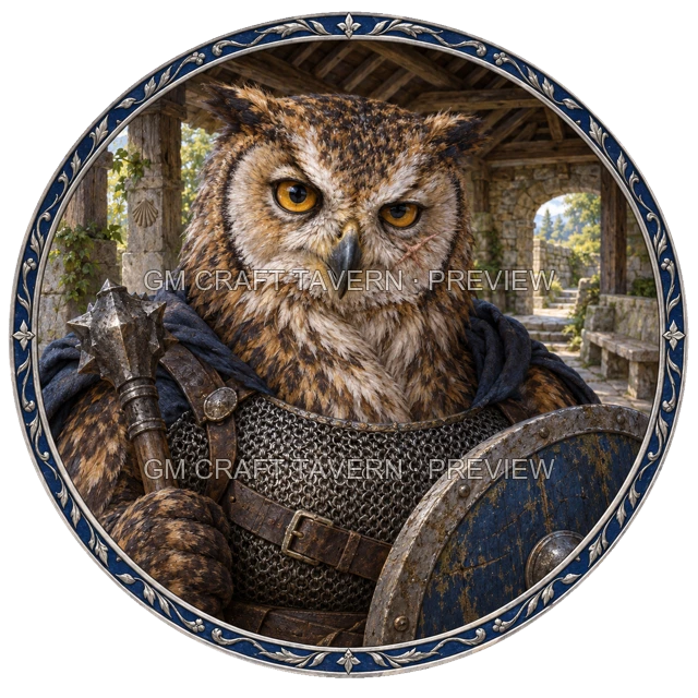Aperçu du token vu du dessus de Urdan Mossridge - Paladin