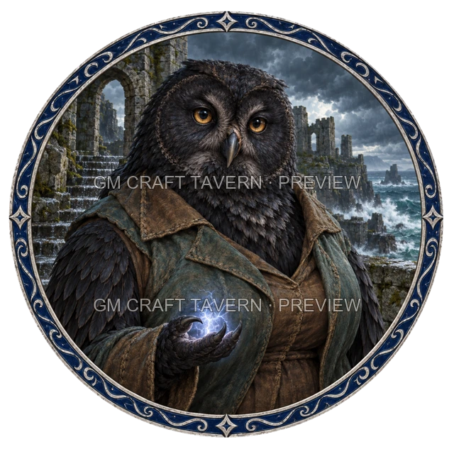 Aperçu du token vu du dessus de Besha Duskford - Ensorceleur