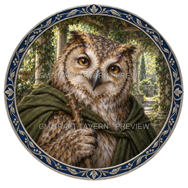 Aperçu du token vu du dessus de Varka Ironwell - Occultiste
